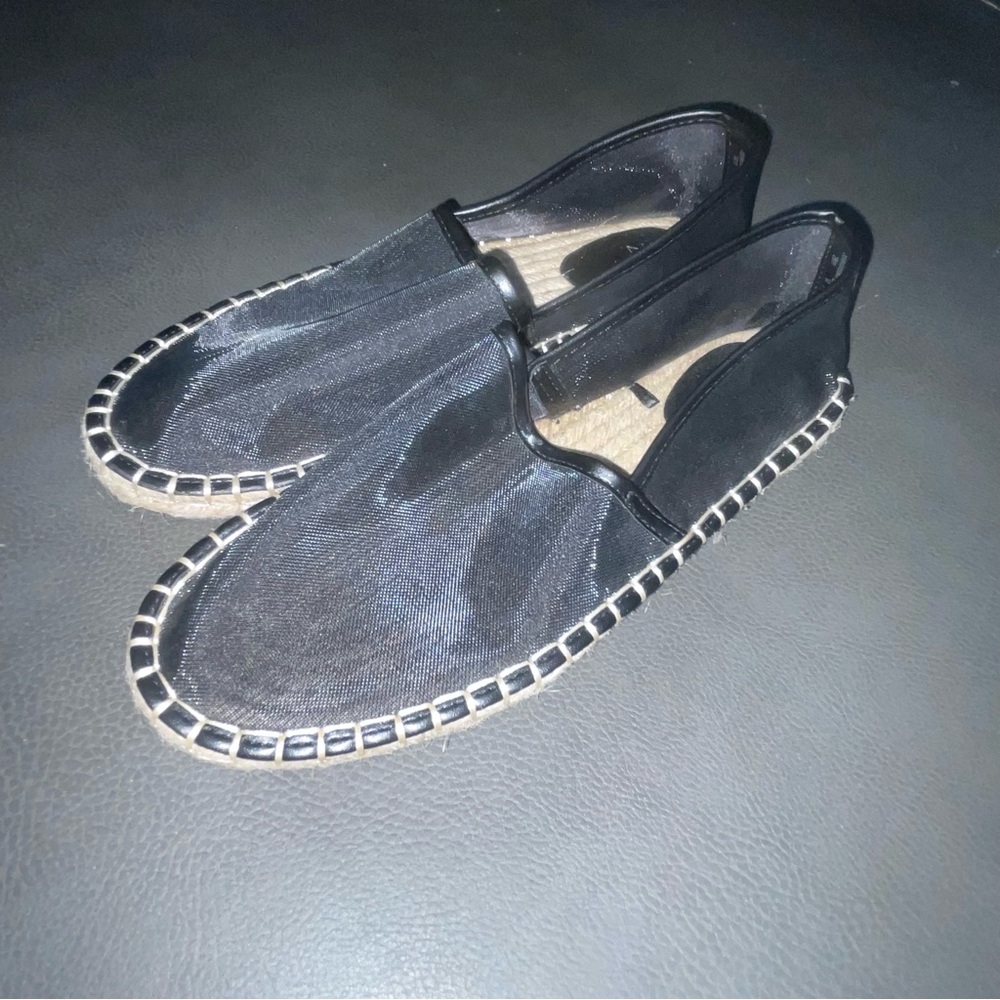 ZARA Black Mesh Espadrilles Size 37 | Minimalist  Flats
